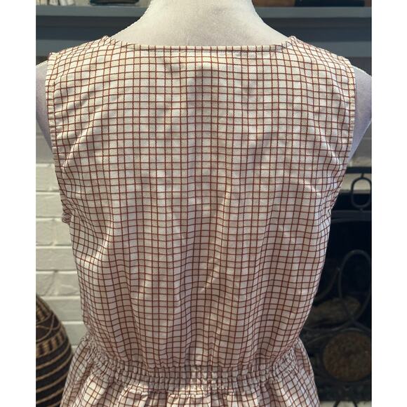 Treasure & Bond Women's Ivory Rust Checkered Peplum Sleeveless Faux Wrap NWOT S - Picture 5 of 8